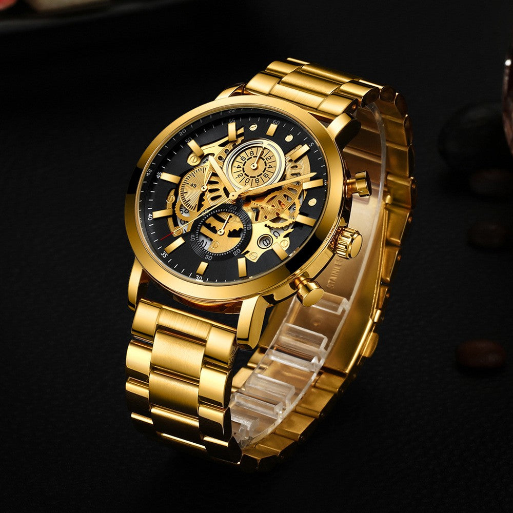 Men's Multi-functional Hollowed Out Calendar Watch