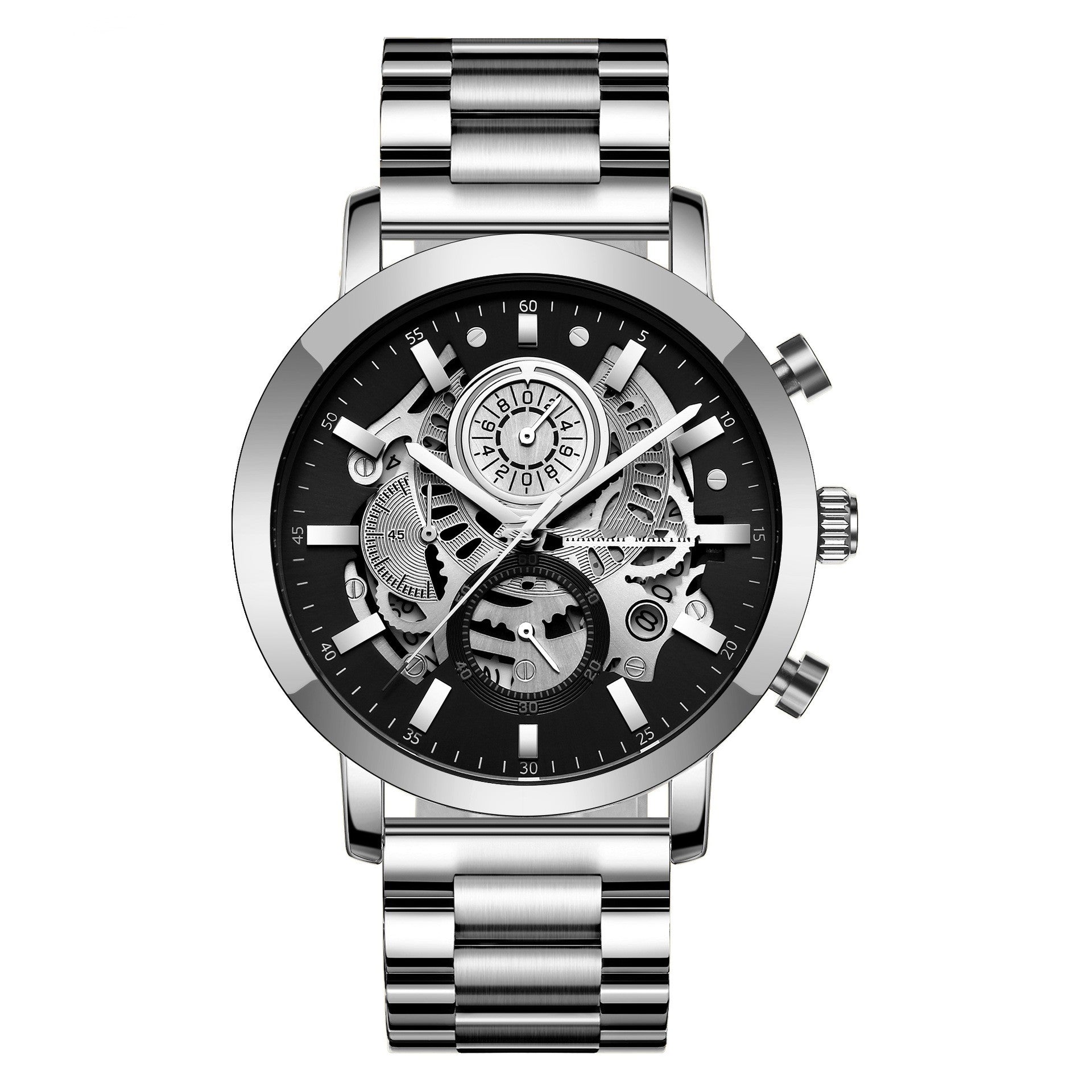 Men's Multi-functional Hollowed Out Calendar Watch